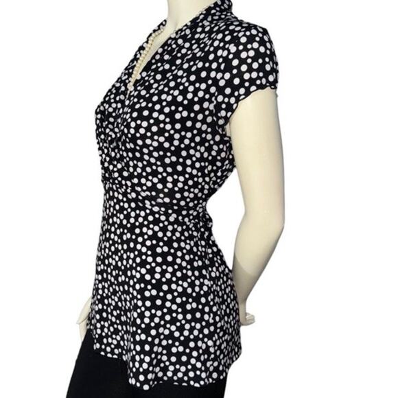 Nine West Separates Women’s Large Tie Back Top Black White Polka Dot Retro Chic - Picture 5 of 9